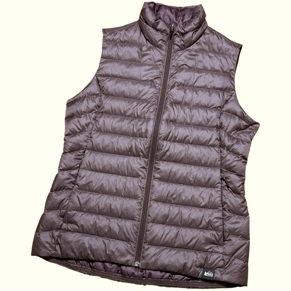 REI Co-op Wm’s Packable Down Puffer Vest In Mauve Purple Sz M/L